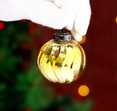 12 Pieces Modern Golden Coloured Christmas Ornaments