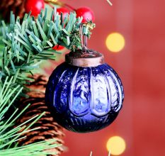 12 Pieces Modern Blue Coloured Christmas Ornaments