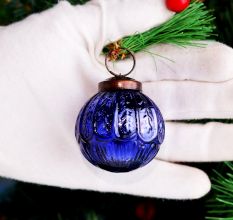 12 Pieces Modern Blue Coloured Christmas Ornaments