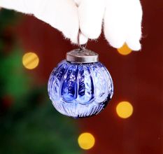 12 Pieces Modern Blue Coloured Christmas Ornaments