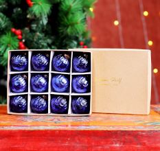 12 Pieces Modern Blue Coloured Christmas Ornaments