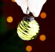 12 Pieces Decorative Lime Green Coloured Christmas Ornaments