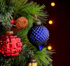6 Pieces Modern Multicolor Coloured Glass Christmas Ornaments