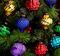 6 Pieces Modern Multicolor Coloured Glass Christmas Ornaments