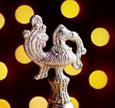 Premium Peacock Brass Oil Lamp for Home and Temple Decor