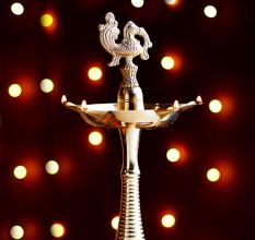 Premium Peacock Brass Oil Lamp for Home and Temple Decor