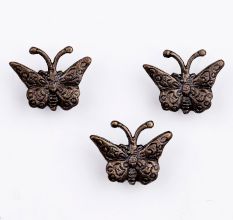Antique Butterfly Metal Wall Hooks Pack of 3