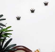 Antique Butterfly Metal Wall Hooks Pack of 3