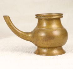 Brown Finish Handmade Holy Water Pot with Spout for Rituals