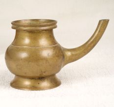 Brown Finish Handmade Holy Water Pot with Spout for Rituals