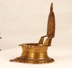Gajalakshmi Oil Lamp Diya Made of Brass for Prayer Room