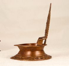 Handmade Brass Gajalakshmi Oil Lamp for Hindu Rituals