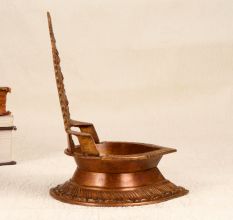 Handmade Brass Gajalakshmi Oil Lamp for Hindu Rituals