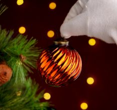 12 Pieces Modern Multicolor Coloured Glass Christmas Ornaments
