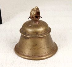 Handcrafted Bell Metal Brown Temple Bell for Prayer Room