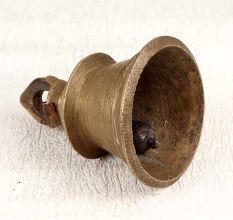 Holy Brown Temple Bell Made of Bell Metal for Rituals