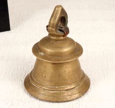 Holy Brown Temple Bell Made of Bell Metal for Rituals