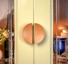 Decorative Natural Wooden Door Handles (Medium Size) Pack of 2 Pieces 4 Inches