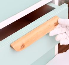 Natural Wooden Bee Door Handles (8 Inches)