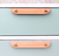 Natural Wooden Bee Door Handles (8 Inches)