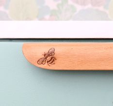 Natural Wooden Bee Door Handles (8 Inches)