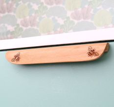 Natural Wooden Bee Door Handles (8 Inches)