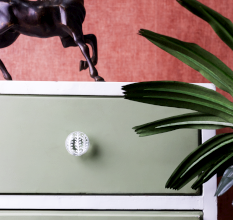 Modern Glass Clear Leaf Drawer Knob