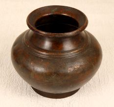 Brown Traditional Holy Pot Made of Brass from Gujarat