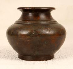 Brown Traditional Holy Pot Made of Brass from Gujarat