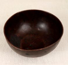 Brown Engraved Copper Bowl from Peshawar for Decoration