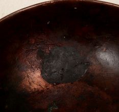 Brown Engraved Copper Bowl from Peshawar for Decoration