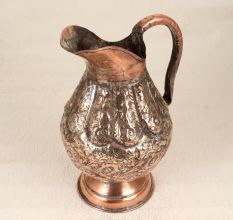Vintage Handcrafted Copper Jug with Handle for Flower Decor