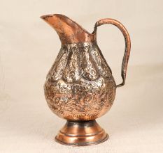 Vintage Handcrafted Copper Jug with Handle for Flower Decor