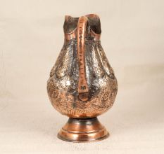 Vintage Handcrafted Copper Jug with Handle for Flower Decor