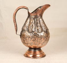 Vintage Handcrafted Copper Jug with Handle for Flower Decor