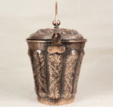 Islamic Art Small Copper Bucket from Hyderabad for Decoration