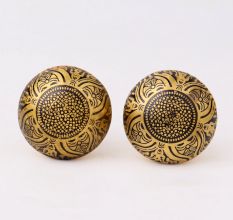 Modern Brass Floral Drawer Knobs