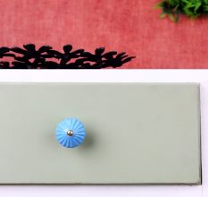 Solid Turquoise Ceramic Cabinet Knob