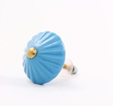 Solid Turquoise Ceramic Cabinet Knob