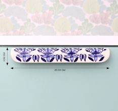 Blue Leaf Floral Ceramic Drawer Handle (Large Size)