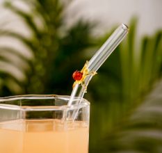 6 Pieces Reusable Glass Straws Eco-friendly Colorful Cute Bent Straws