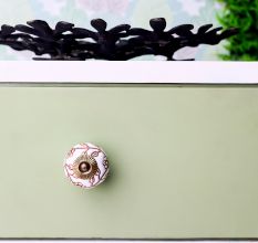 Modern Brown Golden Floral Cabinet Knob