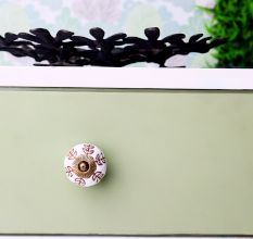 Brown Golden Decorative Leaf Drawer Knob