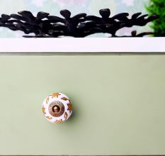 Brown Golden Modern Floral Cupboard Knob