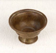 Vintage Brass Kumkum Tilak Cup in South Indian Art for Rituals