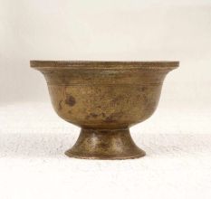 Vintage Brass Kumkum Tilak Cup in South Indian Art for Rituals
