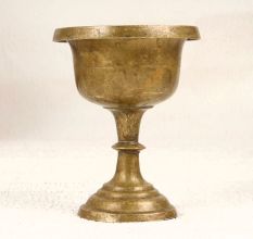 Vintage Finest Brass Holy Cup with Stand in Brown Finish