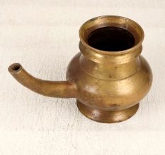 Handmade Holy Water Pot with Spout Made of Brass for Rituals
