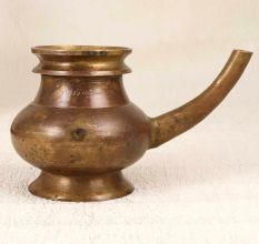 Handmade Holy Water Pot with Spout Made of Brass for Rituals