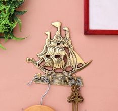 Golden Brass Ship Wall Hook